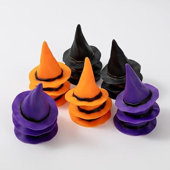 Mini Witch Hats 12 Pack Plastic Halloween Wizard Hats DIY Crafts Bottle Toppers main image 5